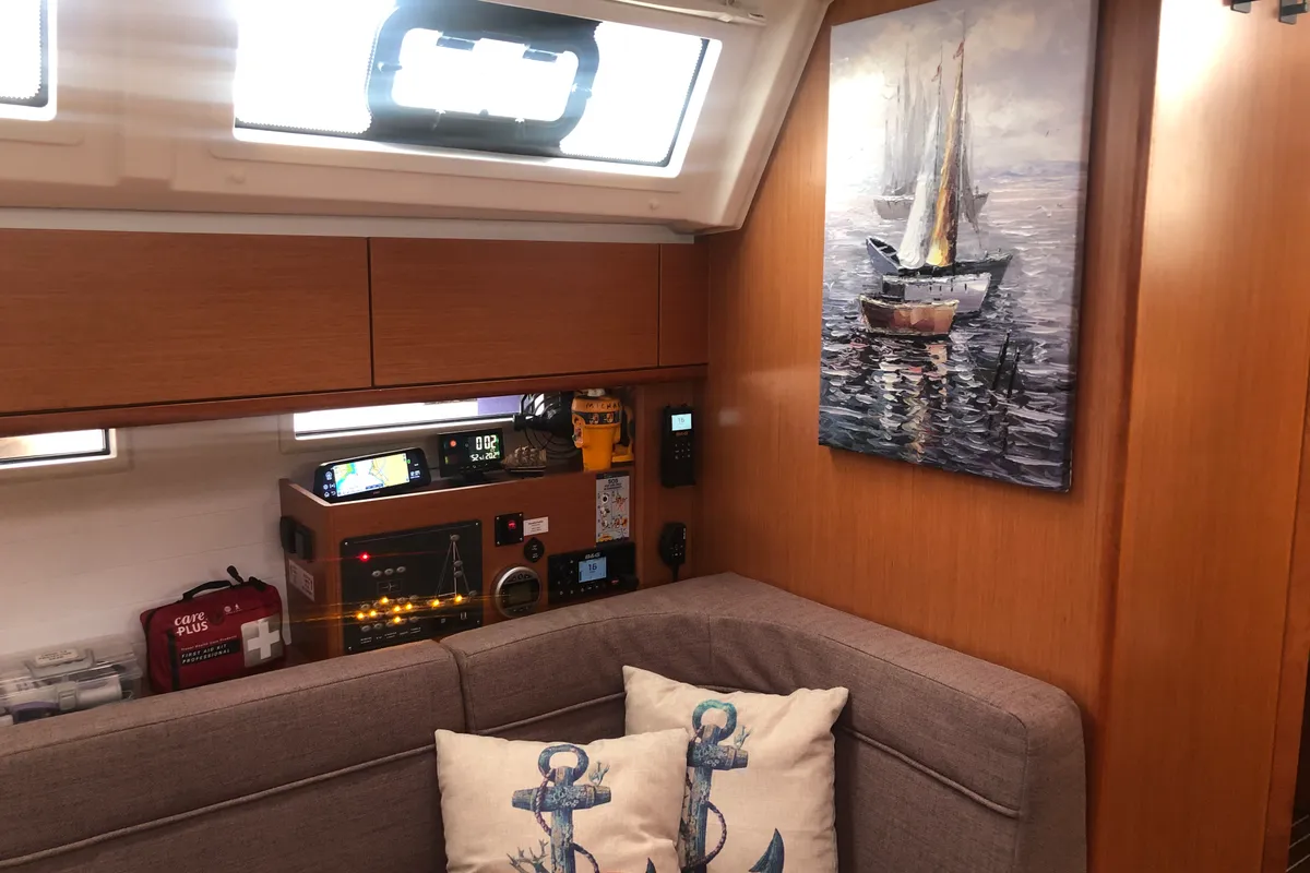 Salon of Michael Bavaria 46 Cruiser, a Bavaria 46 Cruiser sailboat at Thessaloniki, Greece