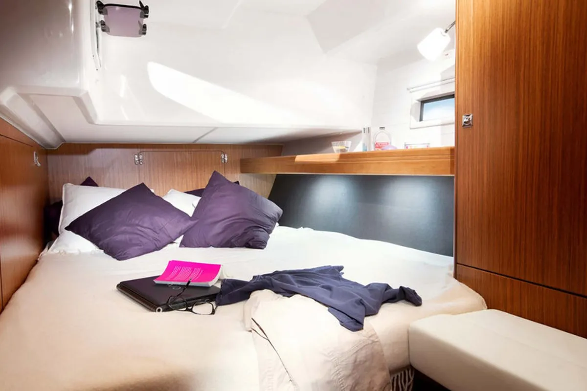 Cabin on Michael Bavaria 46 Cruiser, a Bavaria 46 Cruiser sailboat at Thessaloniki, Greece
