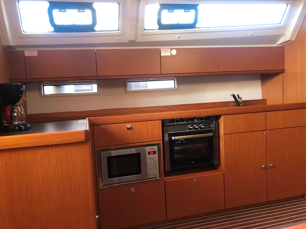 Galley of Michael Bavaria 46 Cruiser, a Bavaria 46 Cruiser sailboat at Thessaloniki, Greece