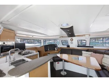 Galley of Mariona, a Fountaine Pajot Lipari 41 catamaran at Roses, Spain