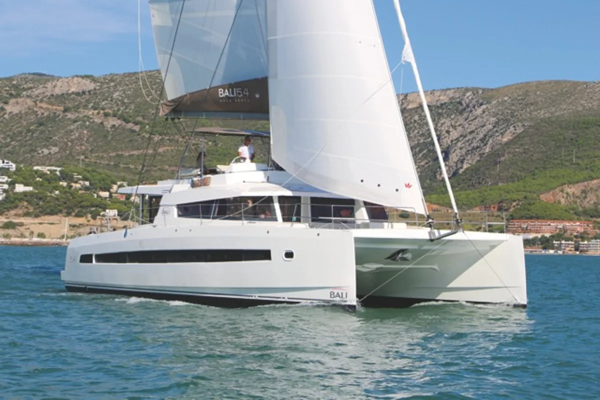Exterior view of ONLY ONE LIFE, a Bali 5.4 catamaran at Sitges, Spain
