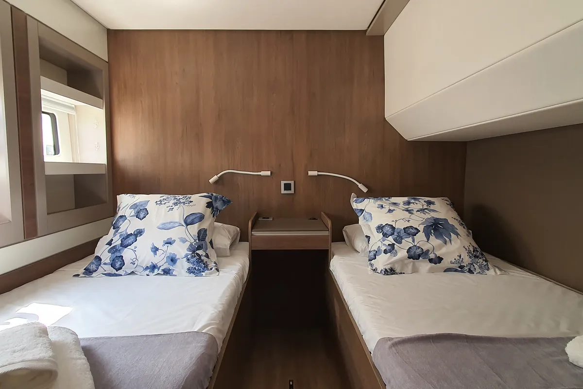 Cabin on ONLY ONE LIFE, a Bali 5.4 catamaran at Sitges, Spain