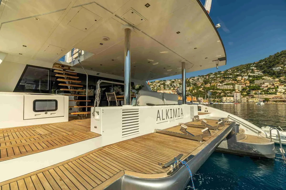 Alkimia, a Sunreef 74 catamaran at Milazzo, Italy