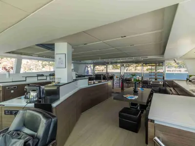 Galley of Alkimia, a Sunreef 74 catamaran at Milazzo, Italy