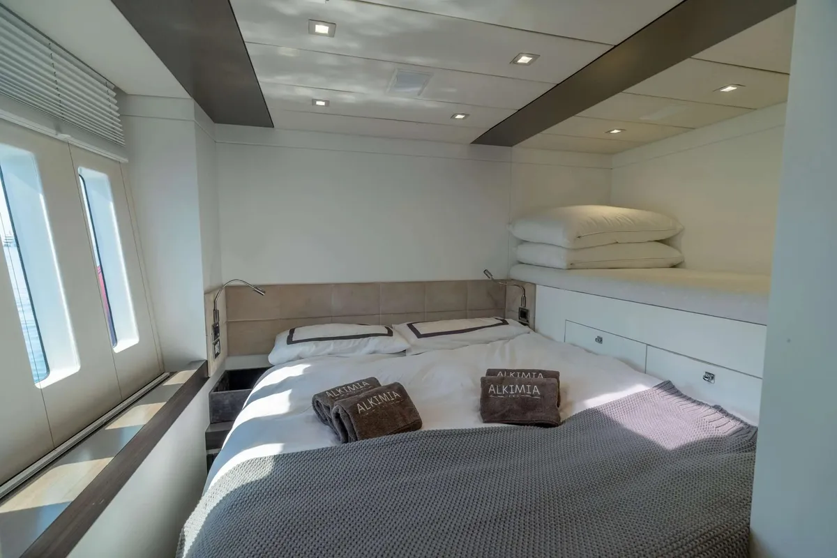 Alkimia, a Sunreef 74 catamaran at Milazzo, Italy