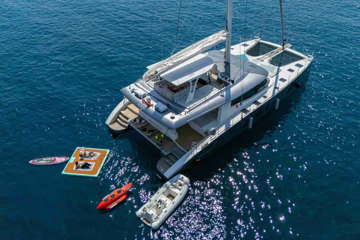 Alkimia, a Sunreef 74 catamaran at Milazzo, Italy
