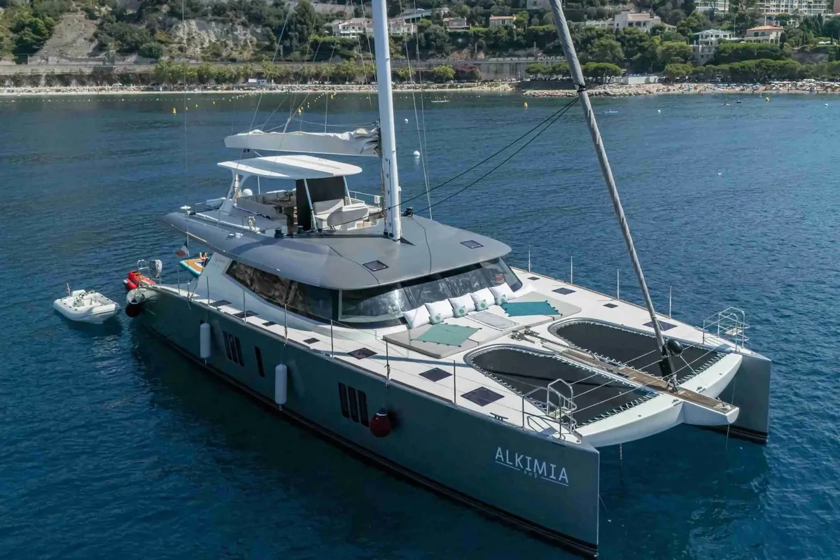 Alkimia, a Sunreef 74 catamaran at Milazzo, Italy