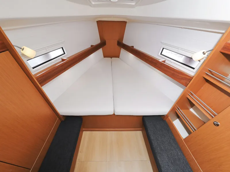Cabin on Petra M, a Bavaria 36 Cruiser sailboat at Zadar, Croatia