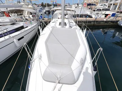 Deck of Petra M, a Bavaria 36 Cruiser sailboat at Zadar, Croatia
