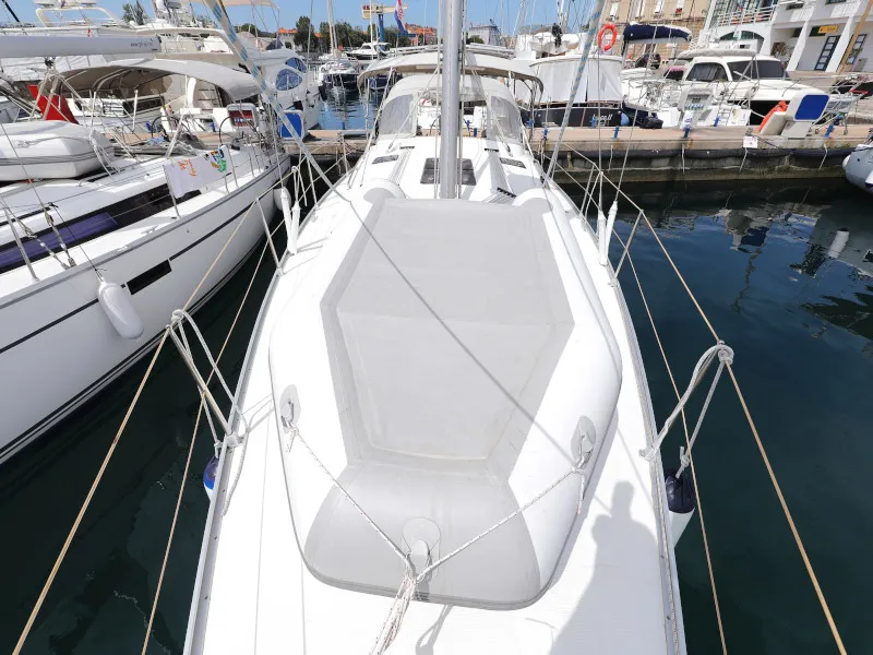 Deck of Petra M, a Bavaria 36 Cruiser sailboat at Zadar, Croatia