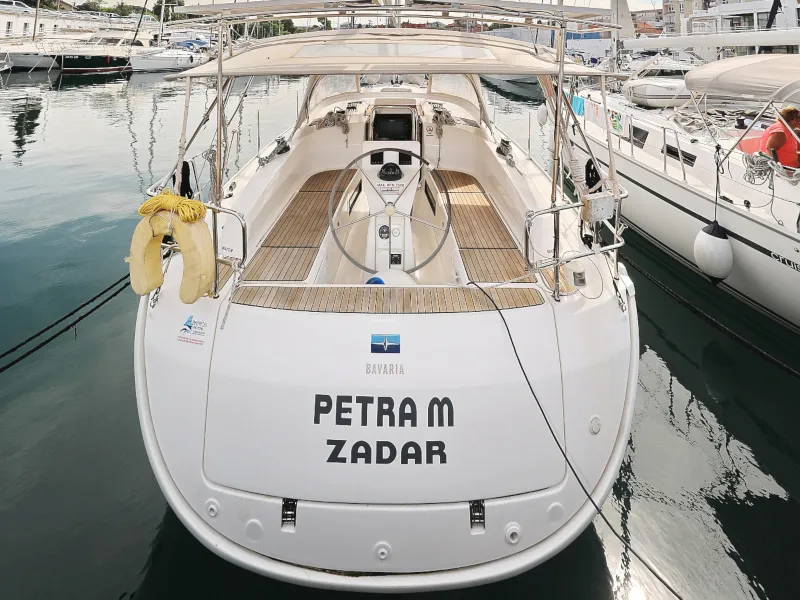 Exterior view of Petra M, a Bavaria 36 Cruiser sailboat at Zadar, Croatia