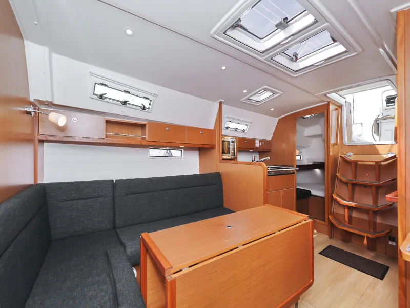 Salon of Petra M, a Bavaria 36 Cruiser sailboat at Zadar, Croatia