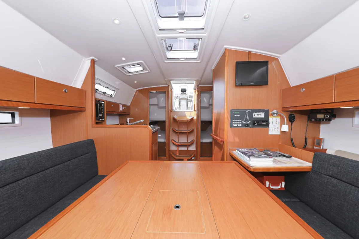 Salon of Petra M, a Bavaria 36 Cruiser sailboat at Zadar, Croatia