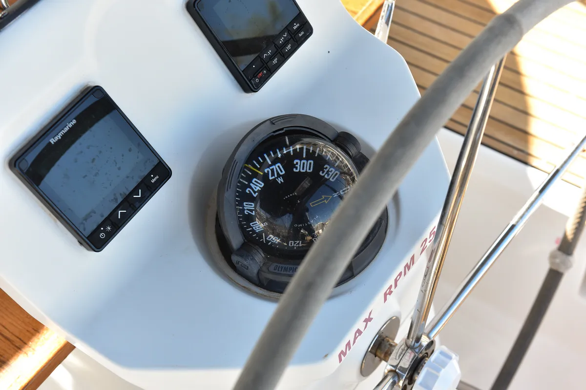 Cockpit of Petra M, a Bavaria 36 Cruiser sailboat at Zadar, Croatia