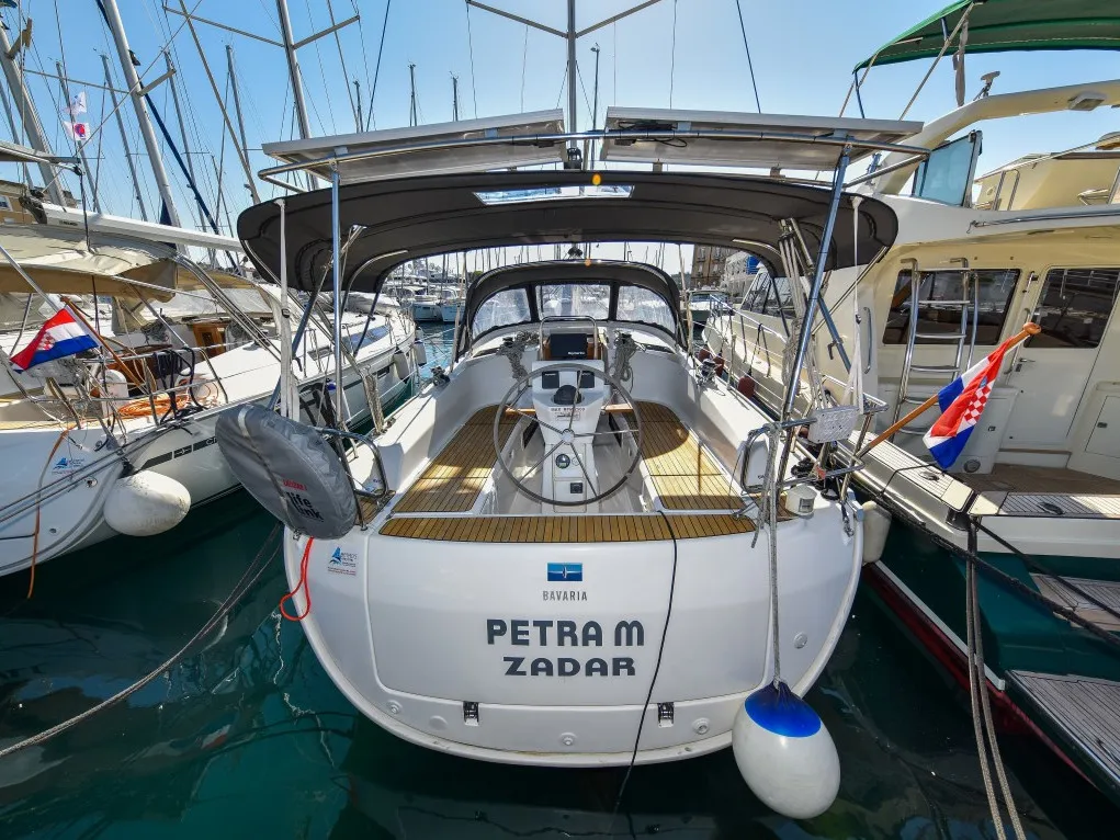 Exterior view of Petra M, a Bavaria 36 Cruiser sailboat at Zadar, Croatia