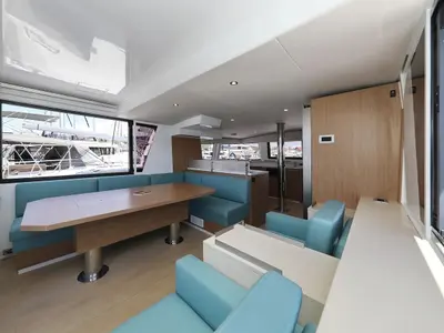 Salon of Brain, a Bali 4.6 catamaran at Seget Donji, Croatia