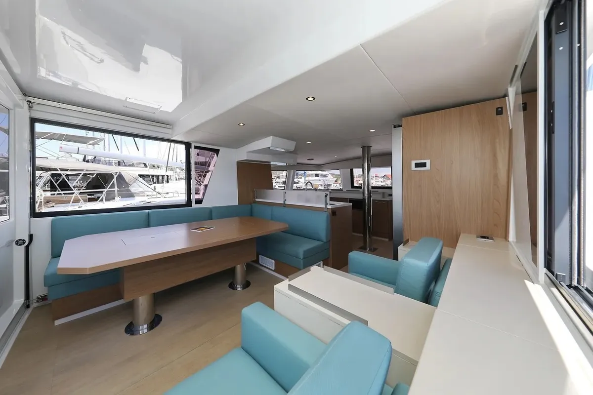 Salon of Brain, a Bali 4.6 catamaran at Seget Donji, Croatia