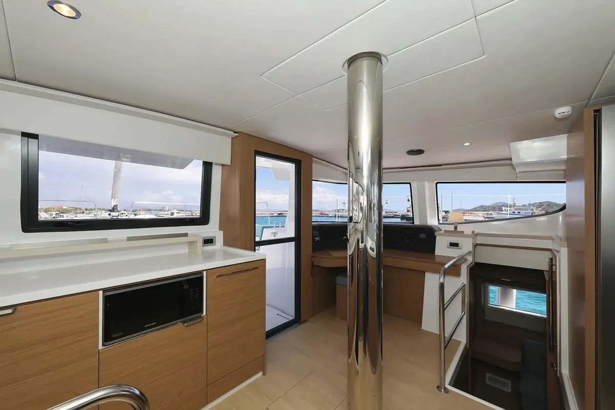 Salon of Brain, a Bali 4.6 catamaran at Seget Donji, Croatia