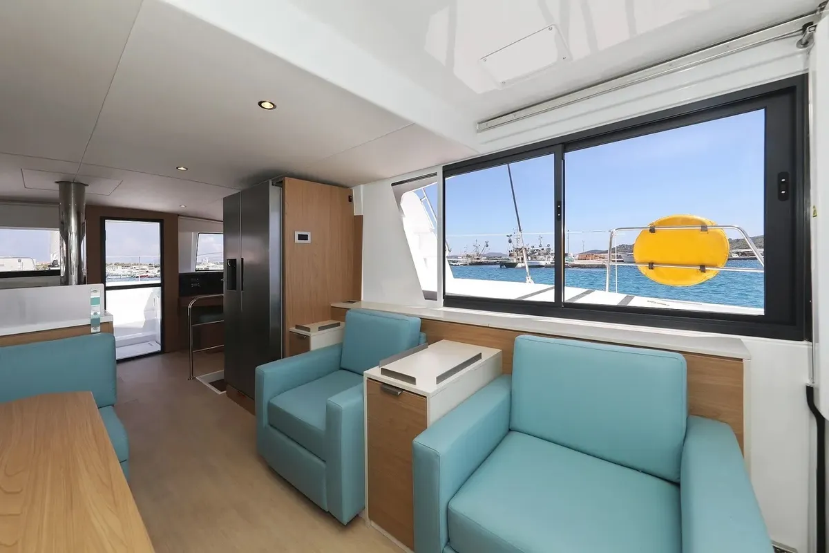 Salon of Brain, a Bali 4.6 catamaran at Seget Donji, Croatia