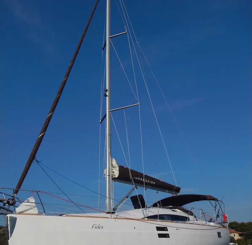 Fides, a Elan Impression 40 sailboat at Biograd na Moru, Croatia