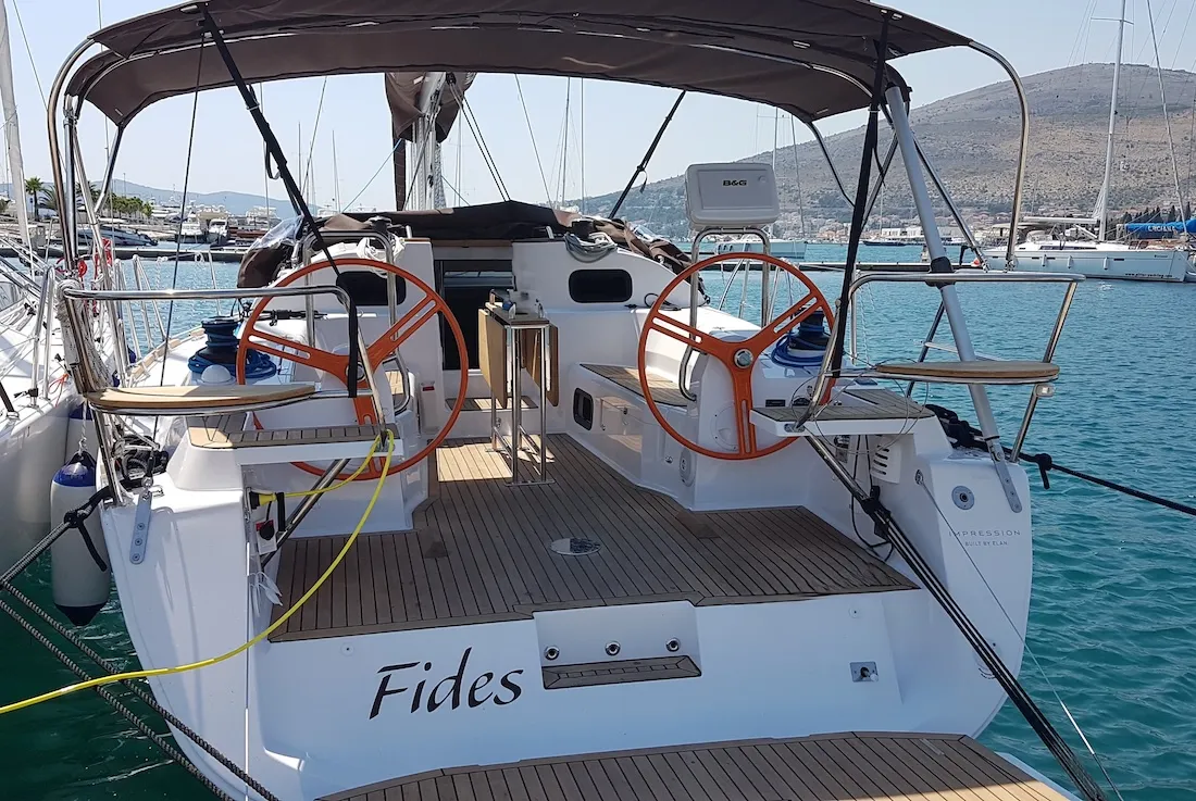 Fides, a Elan Impression 40 sailboat at Biograd na Moru, Croatia