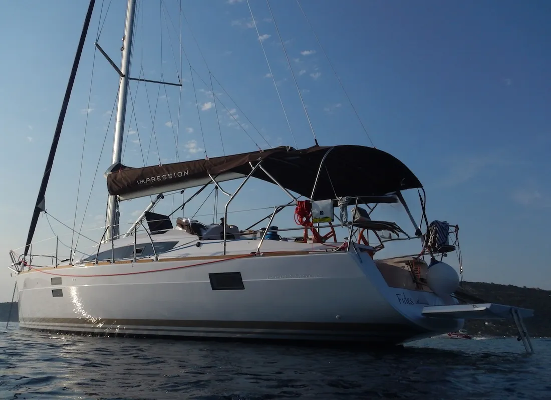 Fides, a Elan Impression 40 sailboat at Biograd na Moru, Croatia