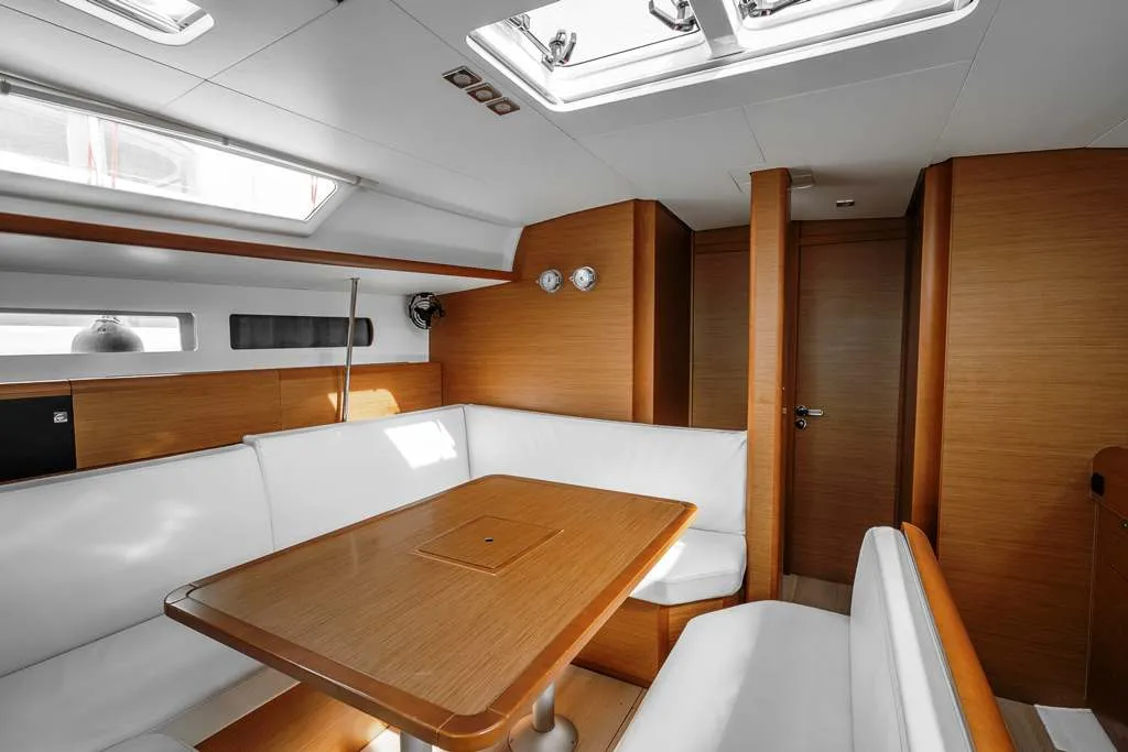 Galley of Alpha, a Jeanneau Sun Odyssey 479 sailboat at Benitses, Greece