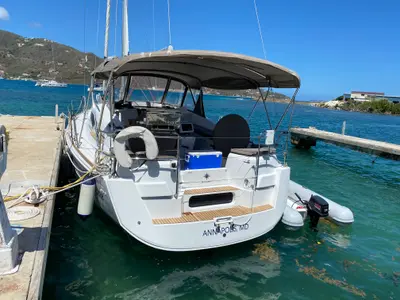 Cabin on Descanso, a Jeanneau Sun Odyssey 41DS sailboat at Road Town, British Virgin Islands