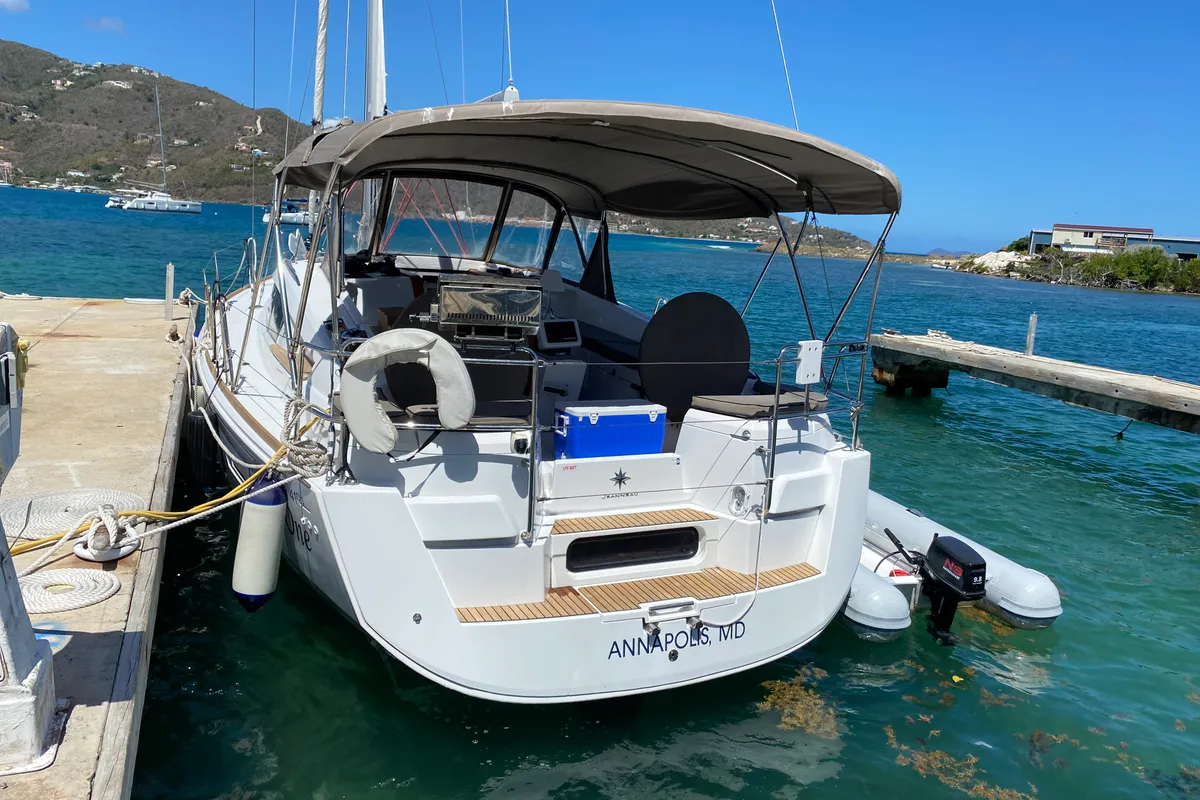 Cabin on Descanso, a Jeanneau Sun Odyssey 41DS sailboat at Road Town, British Virgin Islands