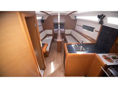 Salon of Dimitra, a Jeanneau Sun Odyssey 349 sailboat at Municipal Unit of Nea Peramos, Greece