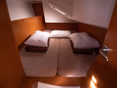 Cabin on Dimitra, a Jeanneau Sun Odyssey 349 sailboat at Municipal Unit of Nea Peramos, Greece