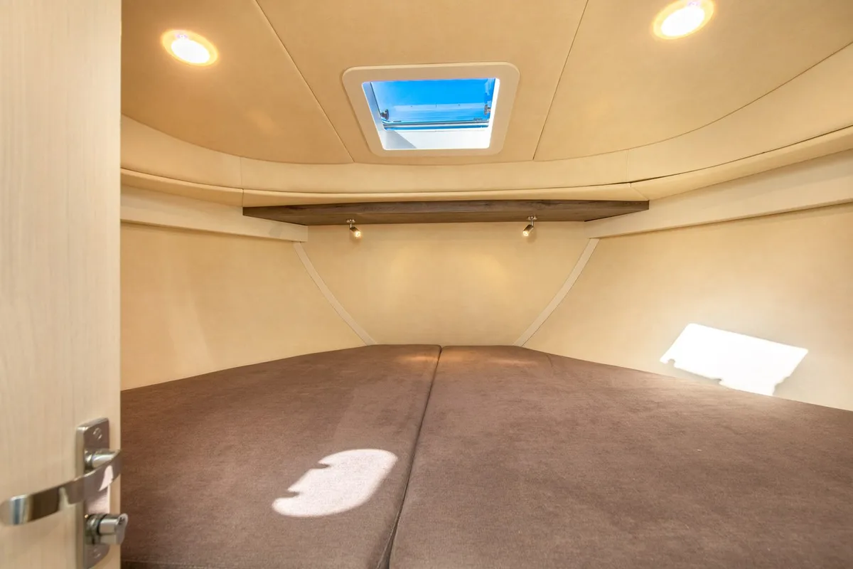 Cabin on Paola, a Brodoremont Punat Adria Mare 38 motor yacht at Punat, Croatia