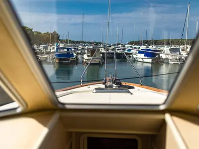 Cockpit of Paola, a Brodoremont Punat Adria Mare 38 motor yacht at Punat, Croatia
