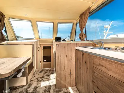 Salon of Paola, a Brodoremont Punat Adria Mare 38 motor yacht at Punat, Croatia