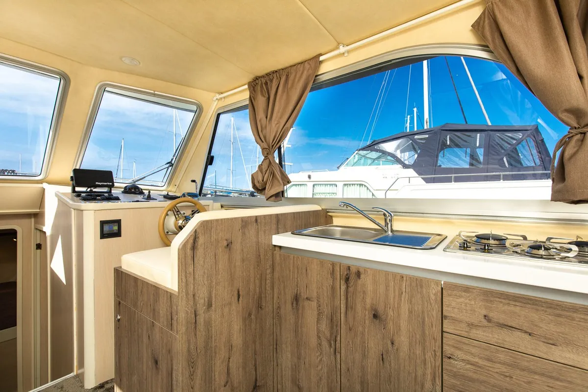 Galley of Paola, a Brodoremont Punat Adria Mare 38 motor yacht at Punat, Croatia