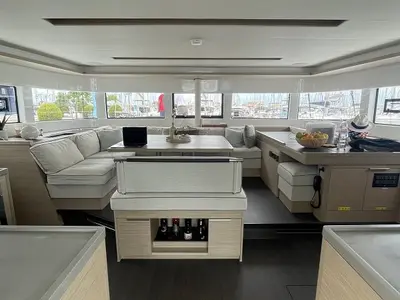 Salon of Aegeus, a Lagoon 51 - 6 cab. catamaran at Piraeus, Greece