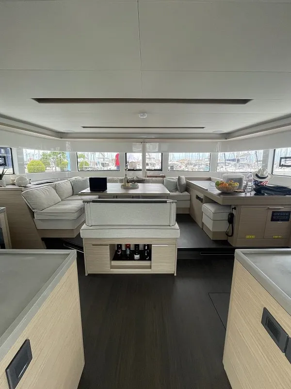 Salon of Aegeus, a Lagoon 51 - 6 cab. catamaran at Piraeus, Greece