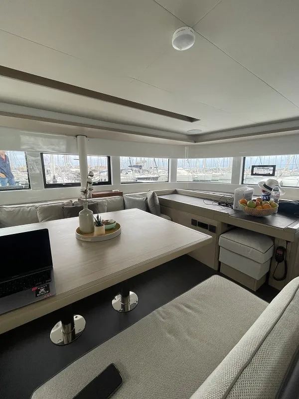 Salon of Aegeus, a Lagoon 51 - 6 cab. catamaran at Piraeus, Greece