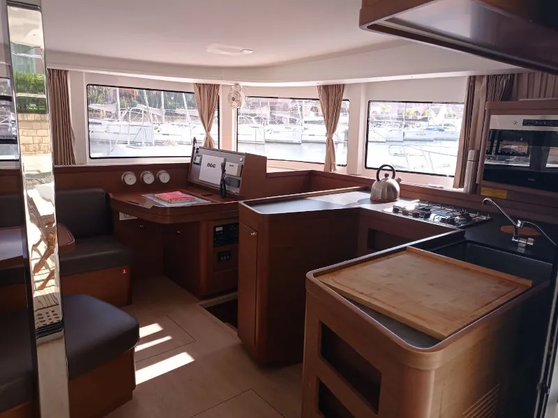 Galley of Claudia, a Lagoon 42 catamaran at Palermo, Italy