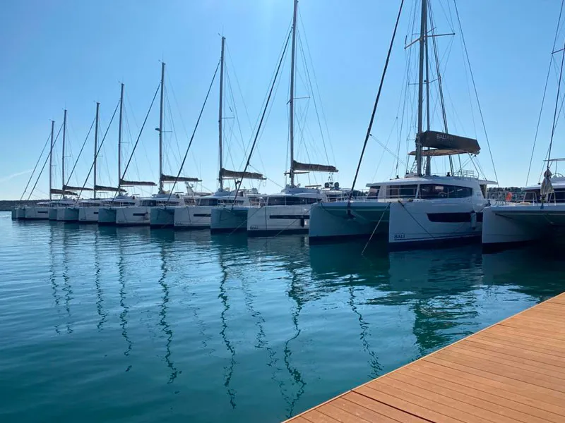 Exterior view of Summertime, a Bali 4.1 catamaran at Procida, Italy
