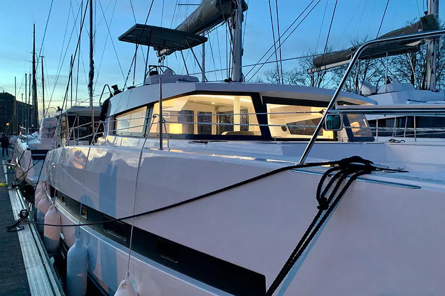 Exterior view of Summertime, a Bali 4.1 catamaran at Procida, Italy