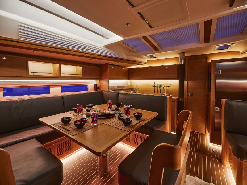 Salon of KABUKI, a Dufour 56 Exclusive sailboat at Primošten, Croatia