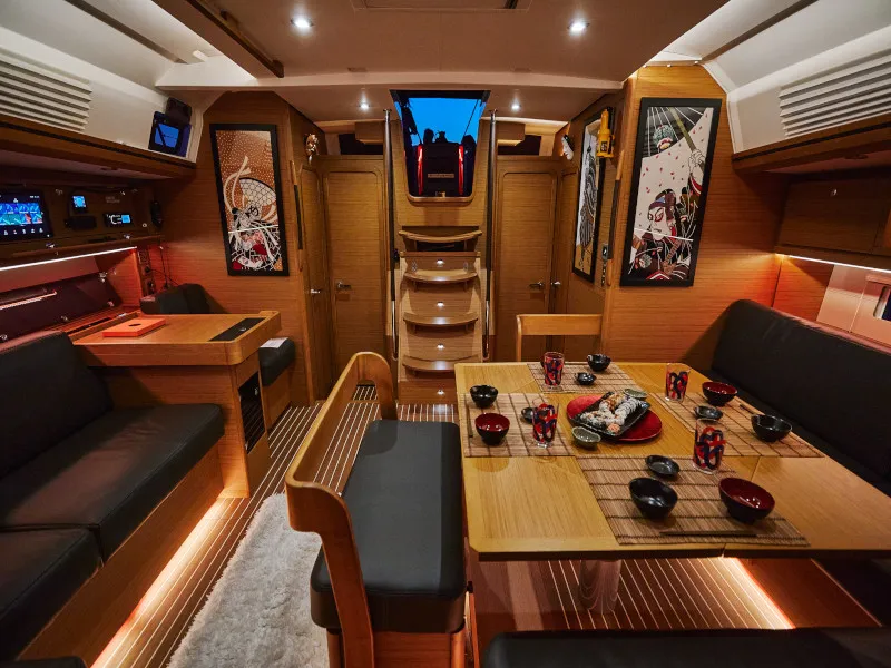 Salon of KABUKI, a Dufour 56 Exclusive sailboat at Primošten, Croatia