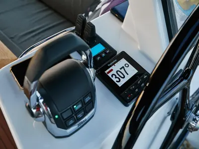 Cockpit of KABUKI, a Dufour 56 Exclusive sailboat at Primošten, Croatia