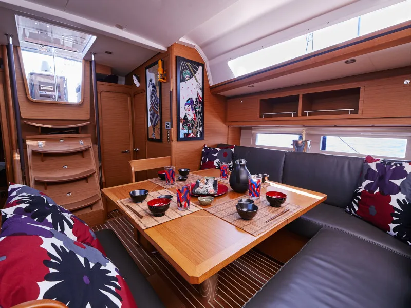 Salon of KABUKI, a Dufour 56 Exclusive sailboat at Primošten, Croatia