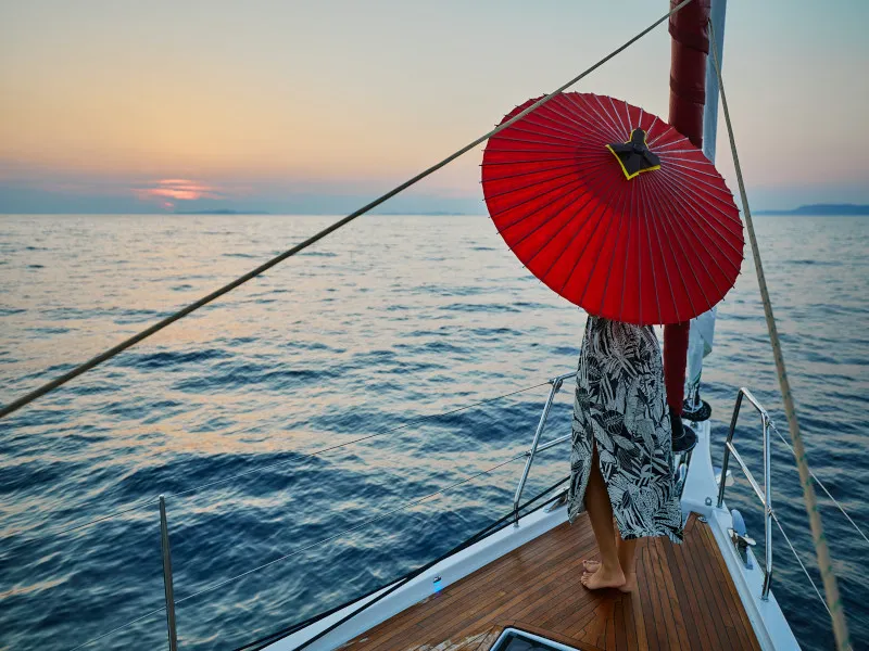 Deck of KABUKI, a Dufour 56 Exclusive sailboat at Primošten, Croatia