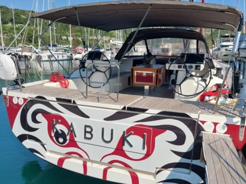 Deck of KABUKI, a Dufour 56 Exclusive sailboat at Primošten, Croatia