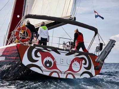 Deck of KABUKI, a Dufour 56 Exclusive sailboat at Primošten, Croatia