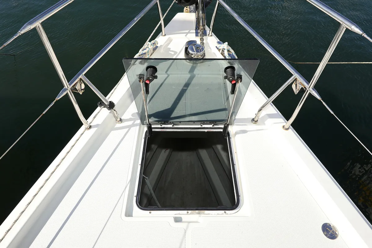Deck of Tine, a Hanse 455 sailboat at Grad Biograd na Moru, Croatia