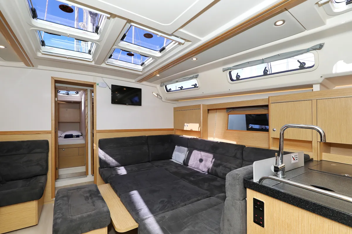 Salon of Tine, a Hanse 455 sailboat at Grad Biograd na Moru, Croatia